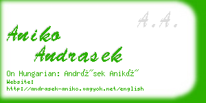 aniko andrasek business card